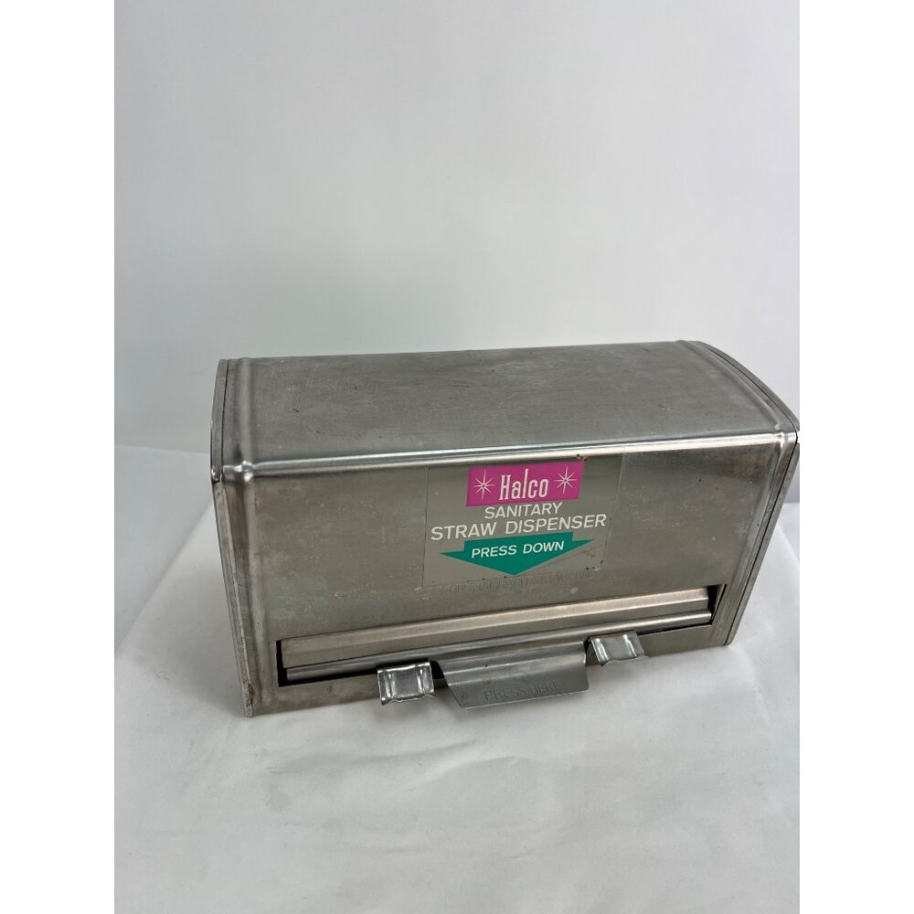 VTG Halco Stainless Steel Sanitary Straw Dispenser Japan 18-8 Press Down For Sta
